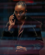 Anita Joy Uwajeh Fightland Black Fur Jacket